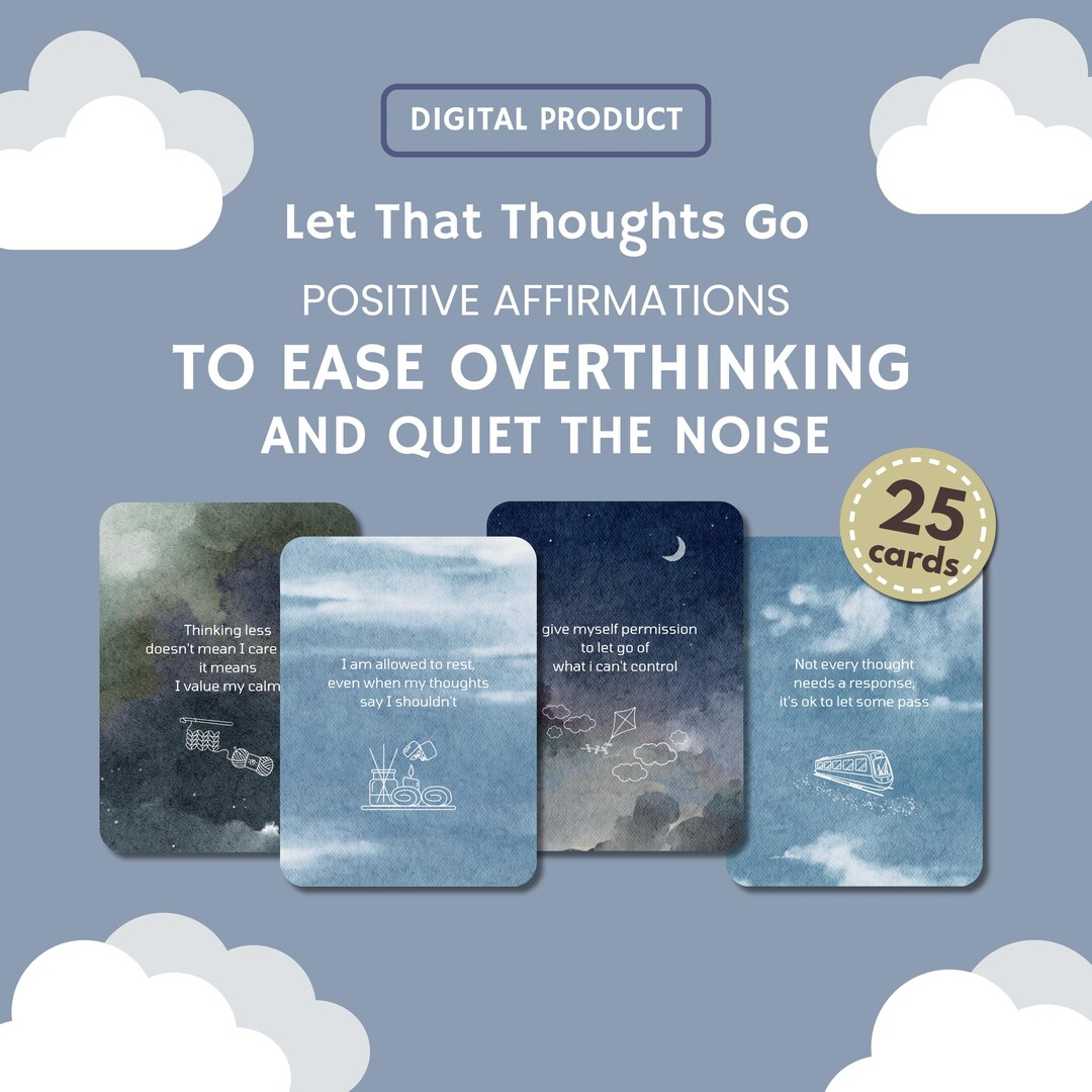 Anxiety Relief Affirmation Cards: Printable Mental Health Self-care ...