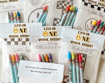 One Cool Dude Birthday Favor, One Cool Dude Party Coloring Packs + Crayons, Custom Checkered Birthday Party Favor, One Happy Dude Birthday