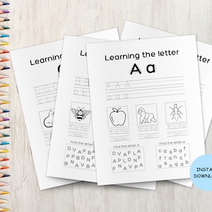 Printable Alphabet Worksheets Practice Sheets For Kids Kindergarten Homeschool Activity Montessori Printables Preschool Learning Letters