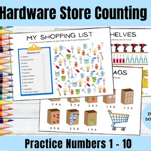 Printable Counting Worksheets Matching Numbers Practice Sheets For Kids Homeschool Activity Early Years Printable Preschool Counting 1 - 10