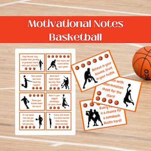 Motivierende Notizen, Basketball-Zitate, Affirmationskarten, Positivität und Ermutigende Kinder, Druckbare Notizen, Ermutigende Notizen, Lunchbox Notizen