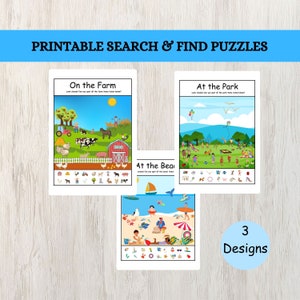 Printable Search and Find, Seek and Find, Hidden Picture Games For Kids, I Spy Games | Perfect for Parents and Teachers | Instant Download