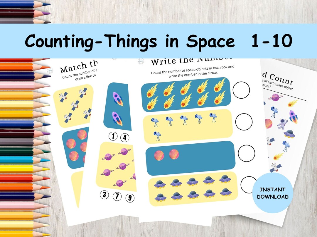 Printable PDF Counting Worksheets | Practice Sheets for Kids Counting 1 ...
