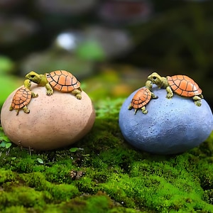 Cute Turltes On Stone Home Decoration Fish Tank Decor Pond Decoration Stone Turtle Turtles For Garden Turtle Gifts