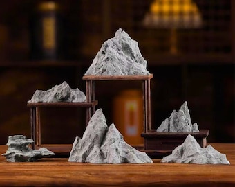 Sandstone Mountain Sculpture: Zen Garden Terrarium Aquarium Decor