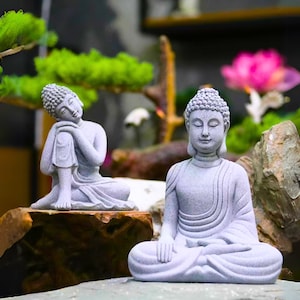 Sandstone Meditation Buddha Statue Miniature Buddha Chinese Feng Shui Home Decor Oriental Decoration Chinese Decor Pi Xiu Piyao Pi Yao