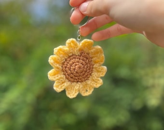 Crochet Sunflower Keychain / Keyring / Handmade