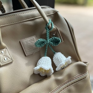 Crochet Lily of the Valley Flower Keychain / Keyring / Handmade
