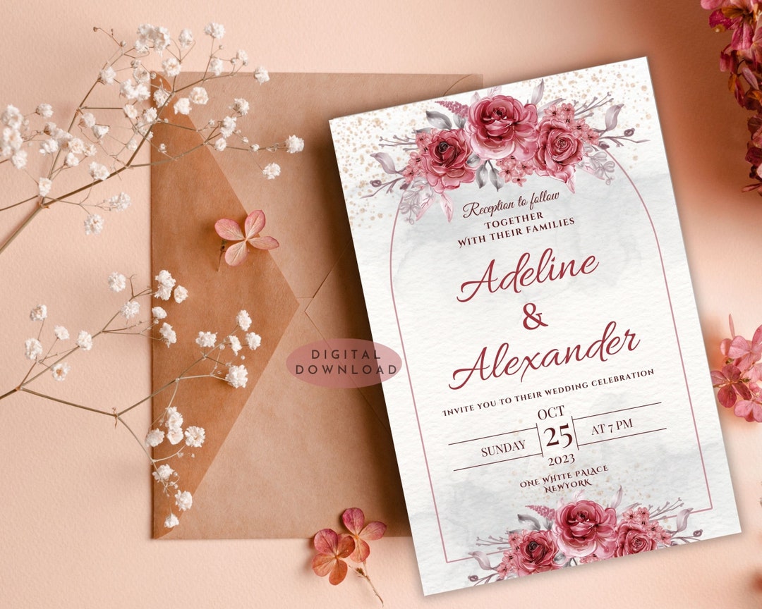 Digital Invitation Wedding Invitation Template Etsy
