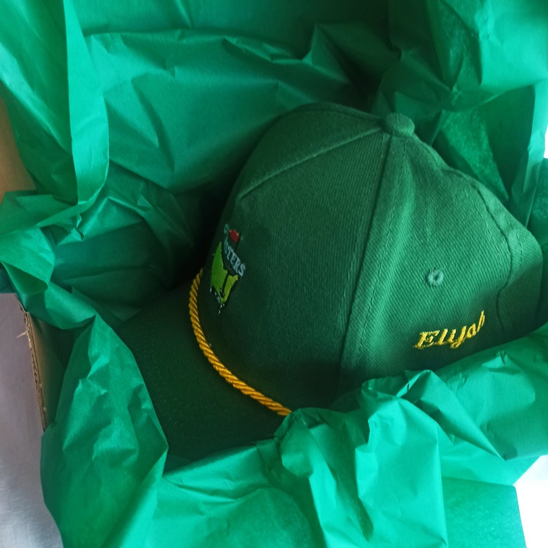 Masters-Mütze, Golf-Hut-Namenspersonalisierung, Golf-Geschenke, USA-Karte Masters-Mütze, Golf-Geschenke für Sie und Ihn, personalisierte Geschenke, Masters-Mütze. Bild 9