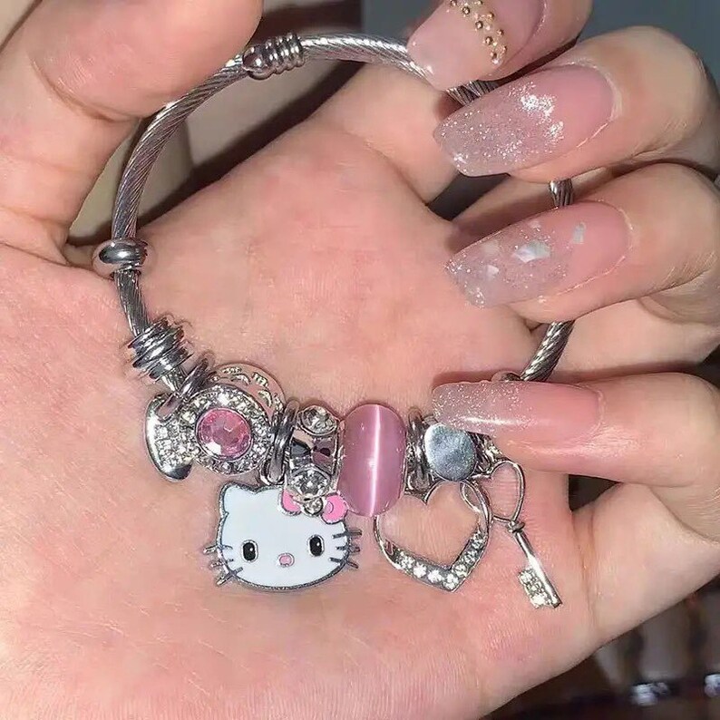 Hello Kitty Sanrio Pandora Inspired Charm Bracelet Etsy