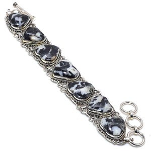 White Buffalo Turquoise Gemstone Bracelet Handmade Silver Bracelet Sterling Silver Buffalo Turqoise Bracelet Turquoise Silver Bracelet