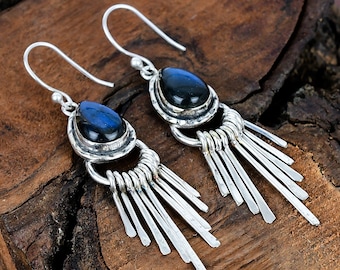 Labradorite Earrings Gemstone Silver Earrings Sterling Silver Earrings Handmade Earrings Labradorite Gemstone Silver Earrings Gift For Her