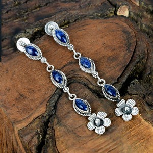Gift For Her Sodalite Gemstone Jewelry Earrings Sodalite Silver Earrings Gemstone Handmade Silver Earrings Sodalite Stone Studs