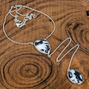 White Buffalo Turquoise Necklace Sterling Silver Gemstone Necklace Turquoise Necklace Handmade White Buffalo Turquoise Necklace For Her