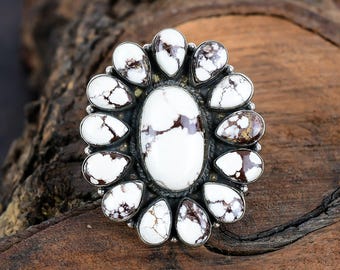 Wild Horse Jasper Gemstone Sterling Silver Ring Jasper Gemstone Ring Handmade Silver Ring Wild Horse Sterling Silver Ring Gift For Christmas