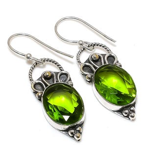 Gift For Her Peridot Gemstone Earrings Peridot Earrings Handmade Sterling Silver Earrings Peridot Gemstone Earrings Dangle/Drop Earrings
