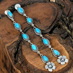 Arizona Turquoise Gemstone Earrings Handmade Silver Earrings Sleeping Beauty Turquoise Gemstone Sterling Silver Studs Gift For Her