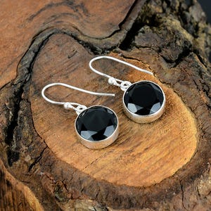 Gift For Mommy Silver Earrings Black Onyx Earrings Gemstone Black Onyx Earrings Handmade Silver Black Onyx Gemstone Jewelry Earrings