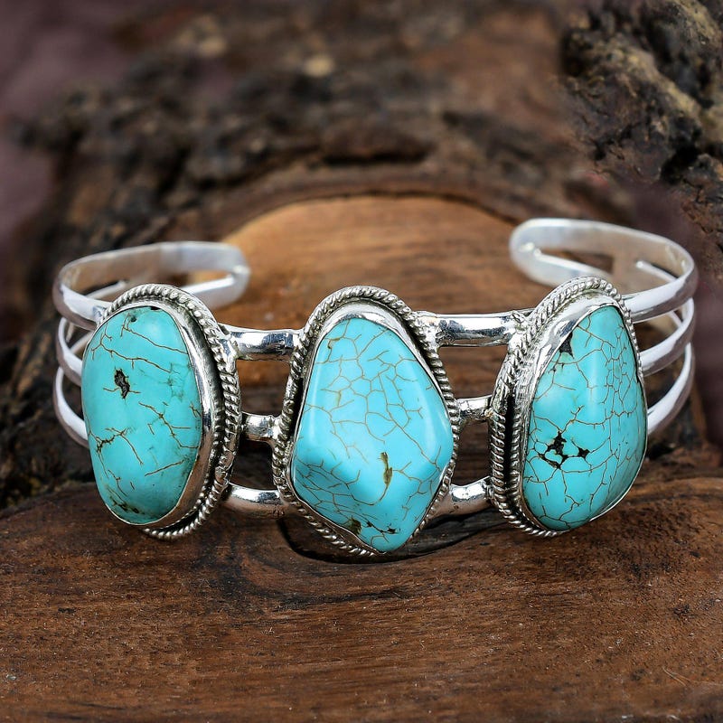 Turquoise Cuff Handmade - Etsy