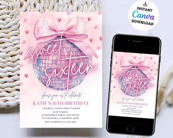Disco Ball Birthday Invitation ANY AGE Disco Party Disco Birthday Disco Theme Party Dancing Queen Disco Invitation Disco Party Invite