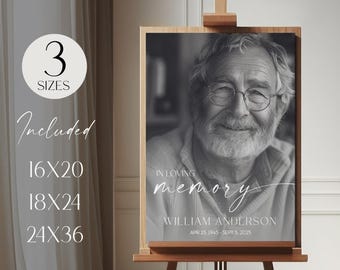 Funeral Welcome Sign Template, Editable Celebration of Life Poster, Printable Memorial Sign, Memorial Display Sign, Celebration of Life