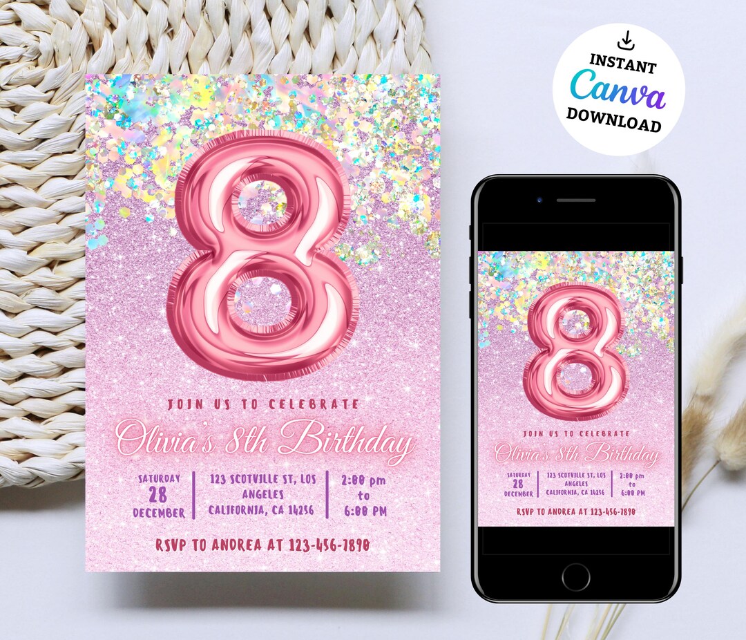 editable-pink-and-purple-8th-birthday-invitation-glitter-birthday-party