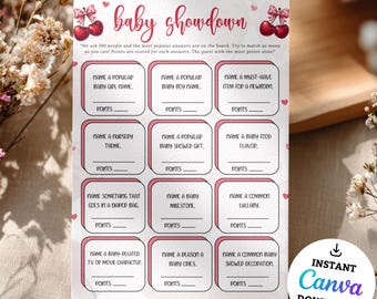 Baby Shower Showdown Game, Baby Shower Game Printable, Baby Showdown Shower Game, Baby Shower Activity, Gender Neutral, Canva Editable, bs9