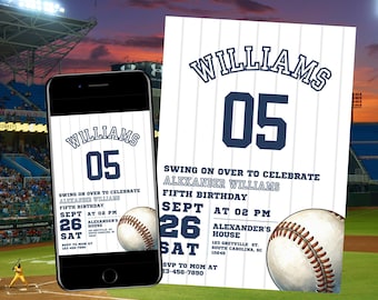 Baseball-Geburtstags-Einladung, Baseball einladen, sofortiger Download Einladungen, Baseball digitaler Download, Jungen-Party-Einladung, Jungen-Geburtstag