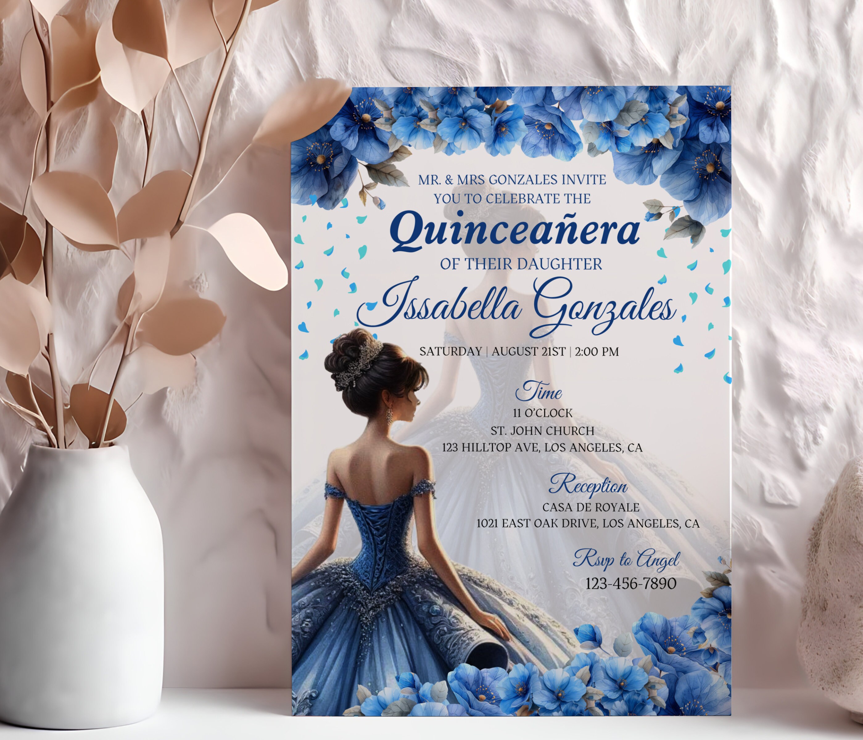 Royal Blue With Rose Gold Quinceanera Dresses - Etsy