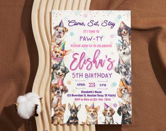 Editable Dog Birthday Invitation template, Puppy Birthday Invitation, Dog Invitation, Puppy Invitation, Pup Invitation, Pets Birthday Invite