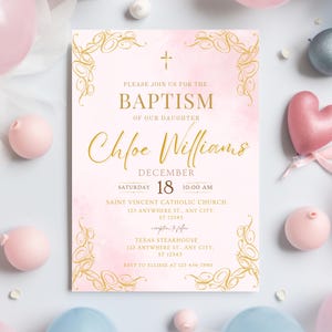 Faire-part de baptême fille modèle d'invitation baptême evite carte d'invitation de baptême rose noeud rose invitation de baptême or rose poussiéreux