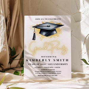 Editable Graduation Party Invitation Template: Class of 2024 (Digital Download)