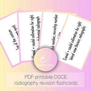 OSCE Radiography Revision Flashcards | Vetskills Veterinary Nursing | X-ray Radiography Positioning | **DIGITAL DOWNLOAD**