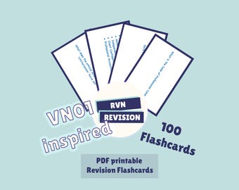 Flashcards de révision des soins infirmiers vétérinaires | Aide à l'étude inspirée du VN01 (téléchargement numérique)