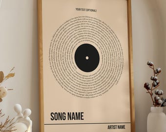 Impression des paroles de chanson : oeuvres d'art en vinyle personnalisées (papier mat, plusieurs tailles) - P2