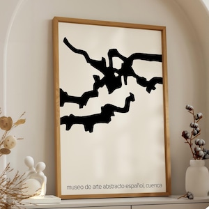 Chillida Abstract Art Print, Spanish Modernism, Cuenca Exhibition Poster