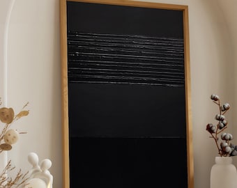 Soulages Outrenoir Czarne Minimalistyczne Linie | Abstrakcyjny Plakat Sztuki Nowoczesnej