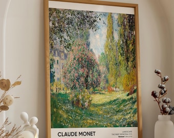 Monet Parc Monceau Druck, impressionistische französische Gartenwandkunst