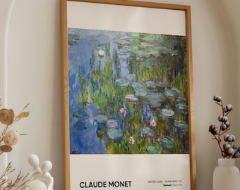 Monet Water Lilies Poster – Impressionist Floral Wall Art