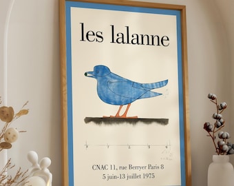 Póster de la exposición Les Lalanne, impresión artística vintage del pájaro azul