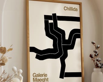 Chillida Abstract Art Print, Galerie Maeght Exhibition Poster