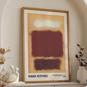 Poster astratto color-field di Mark Rothko, Borgogna, arte murale espressionista, stampa su carta opaca, arredamento retrò per la casa, regalo artistico per gli amici