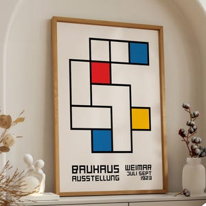 Bauhaus Ausstellung 1923 Poster - Geometric Abstract Wall Art, Modern Primary Color Print, Minimalist Bauhaus Decor, Gift Idea