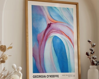 Georgia O Keeffe Music Pink and Blue No2 Abstract Art Print