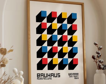 Bauhaus Geometryczny Druk - Plakat Wystawy Weimarskiej 1923