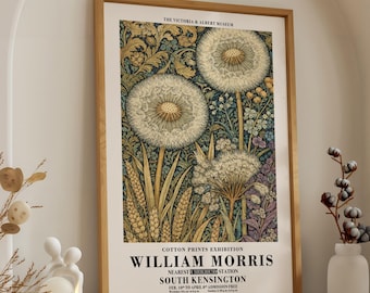 William Morris Dark Floral Poster - Vintage Arts and Crafts Wall