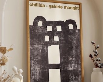 Chillida Galerie Maeght Exhibition Poster, Abstract Modernist Art Print