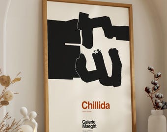 Impresión de arte abstracto de Chillida, póster de la exposición en la Galería Maeght