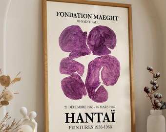 Hantai Purple Abstract Vintage Poster Print Peintures 1958-1968 Exhibition Wall Art French Modern Decor